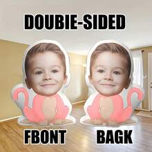 Customized Photo Monkey Pillow, Personalized Cute Face Cushion, Soft & Comfortable Knitted Polyester Fabric, Suitable For Bedroom, Sofa Decor, Birthday, New Year, Valentine's Day Gift, Fits All Ages - Custom Pillow 4 - View 5