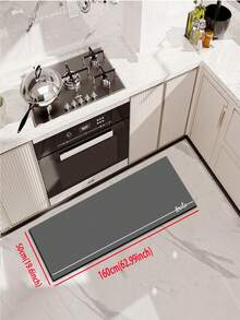 One Silicon Mud Kitchen Mat, High-End Linear Pattern Kitchen Floor Mat With Light Luxury Style, Cushioned & Anti-Fatigue Kitchen Rug, Water Absorbent Quick Drying Non-Slip Mat For Kitchen, Bathroom, Entrance, Laundry Room Etc. - smile-dark gray - View 17