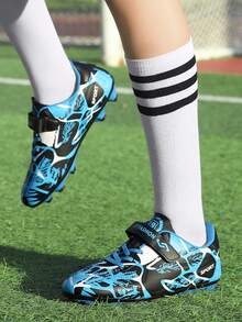 Unisex Youth Long Studs TPU Sole Grass Field Anti-Kick Football Shoes, Rubber Sole For Daily Training & Professional Soccer Shoes