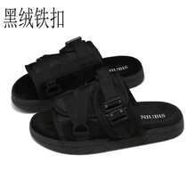 2025 High-End Feel Outdoor Slippers Unisex Beach Slide Sandals - 黑絨鐵扣 - 查看 1