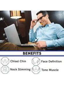 男女通用面部按摩锻炼器、咀嚼球、咬合训练器、下颌线训练器，用于下巴、面部和颈部锻炼