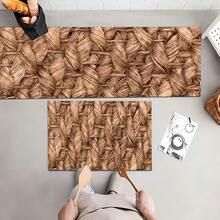 1 buc. Model floral 2D, covoraș de podea cu design plat din frânghie de in fals, pernă de protecție pentru podea de bucătărie, covoraș confortabil pentru picioare, covor pentru sufragerie, dormitor, baie, spălătorie, birou, decor pentru casă și interior