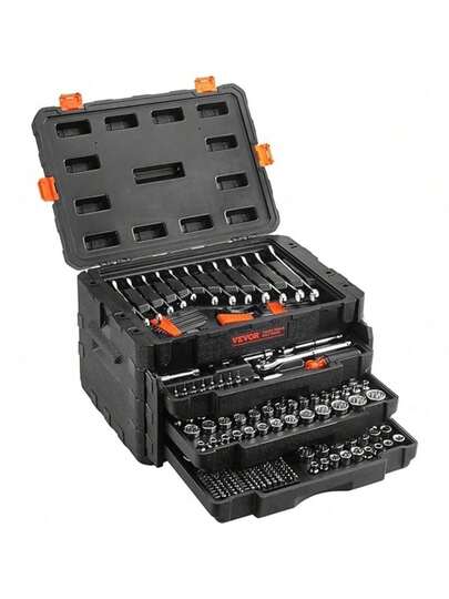 46 pezzi Set di chiavi a bussola, Set di chiavi a cricchetto e barra di prolunga girevole, per riparazioni automobilistiche e uso domestico