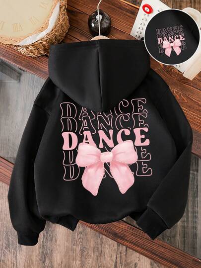 Hanorac cu glugă caldă cu imprimeu de fluturi pentru fete mici