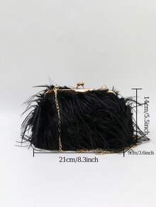 BAILEE Stylish, Elegant, Lightweight, Luxury, Solid-Colored Shoulder Bag With A Clasp And Metal Chain Strap. Perfect For Outfits And As A Gift Option. - Multicolor - View 11