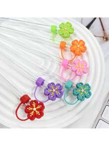 6 Piezas Tapa de Pajita Rosa para Vaso Cup de 40 30oz, Accesorios Reutilizables de Tapa de Pajita Decorativa Adorable de 10mm para Fiestas, Regalos Compatibles con Accesorios de Vaso