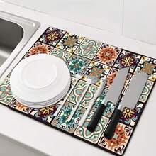 1/2pcs Coffee Mat - Hide Stain Absorbent Rubber Backing Quick Dry Mat For Kitchen Counter Coffee Bar Accessories Dish Drying Mat For Coffee Maker Coffee Maker Coffee Pot Espresso Maker