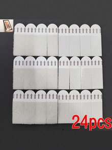 12 pares (24 piezas) de tiras para colgar cuadros sin taladrar - Ganchos de pared adhesivos doble cara, aptos para marcos y obras de arte, cinta adhesiva resistente al agua sin dejar rastro, juego de colgar cuadros de alta resistencia, tiras para colgar cuadros sin taladrar, cinta adhesiva de doble cara para montar en la pared, apta para marcos - sin daños, resistente al agua, fácil de instalar y quitar, perfecta para la decoración del hogar.