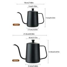 1 Stück 350ml/600ml Edelstahl Kaffeekanne mit Deckel, Tropf-Kaffeemaschine, Kaffee-Zubehör, Lernmittel (Schwarz/Silber)