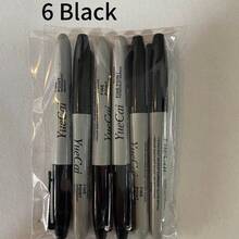 Marcadores Permanentes Pretos - Ponta Grossa, Tinta de Secagem Rápida Sem Sangramento, Linha Larga - Para Arte, Escritório e Materiais Escolares