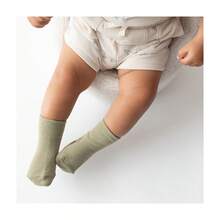 Kit 7 Pairs Of Plain Socks For Baby Girl Boy Neutral Week - Green - View 4