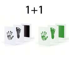 0-6 Months Newborn Baby Non-Contact Ink Pad Baby Growth Handprint Footprint Inkpad, 1 Set Includes 1 No-Wash Ink Pad + 2 Sheets - Multicolor - View 31