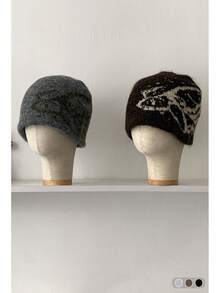 1pc Fair Isle Knit Beanie, Vintage Cuffed Knit Hat For Women, Autumn/Winter, Warm, Fits Most Head Sizes - Multicolor - View 1