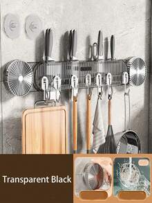1pc Kitchen Knife Rack Organizer, Wall Mounted Utensil Holder, Multifunctional Cookware Storage Rack