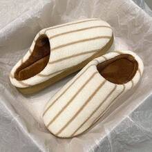 Pantuflas con suela gruesa para mujer, nuevas pantuflas con lazo lindas y cálidas para estudiantes en dormitorios interiores en otoño/invierno