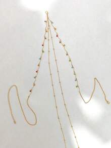 1pc Multicolor Crystal Pendant Chain Waist Chain, Bohemian Style Sexy Body Chain, Minimalist Women Body Jewelry Accessory