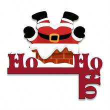 1 pièce Décoration de coin de porte en bois pour Noël, ornement suspendu, décoration de coin de porte et de fenêtre Hohoho pour Noël, style thème de Noël avec magnifique bonhomme de neige, convient pour la décoration de porte et de fenêtre de Noël, décoration suspendue en bois, convient pour les cadeaux de décoration de fête de Noël