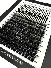 16 Rows Spiked Lash Clusters, Fluffy & Thick Lower Lashes, 284pcs Cartoon Style Natural Spiky Cluster False Eyelashes, Fairy Cluster Lashes, Delicate Cartoon Lashes, C/D Curl, 100D Mink Hair Individual Lashes, Full Set DIY Lash Extension - 黑色 - 查看 5