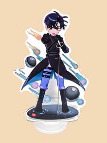 1/2 Piezas Soporte acrílico de personaje de anime estilo alienígena, regalo de cumpleaños para fans del anime, ilustraciones a color con detalles exquisitos, accesorios y adornos de anime