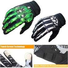 Skeleton Cycling Gloves Motorcycles Gloves Off-Road Vehicle MTB, Bicycle Gloves Shock Absorption Non-Slip Touch Screen Design,for Various Outdoor Sports. - Blanco - Ver 4