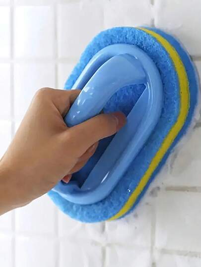1 件带手柄的清洁海绵，用于去除浴室、瓷砖和玻璃污渍 - 厚实耐用的擦拭刷，适用于商业清洁服务/商店