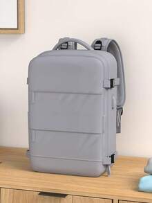 Multifunctional Travel Backpack, Waterproof, With Different Compartments, For School Or Travel - Beige - View 7