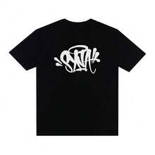 Basic Syna World Streetwear T-Shirt Yarn 30.1 Oversized Unisex 100% Cotton Printed - Black - View 1