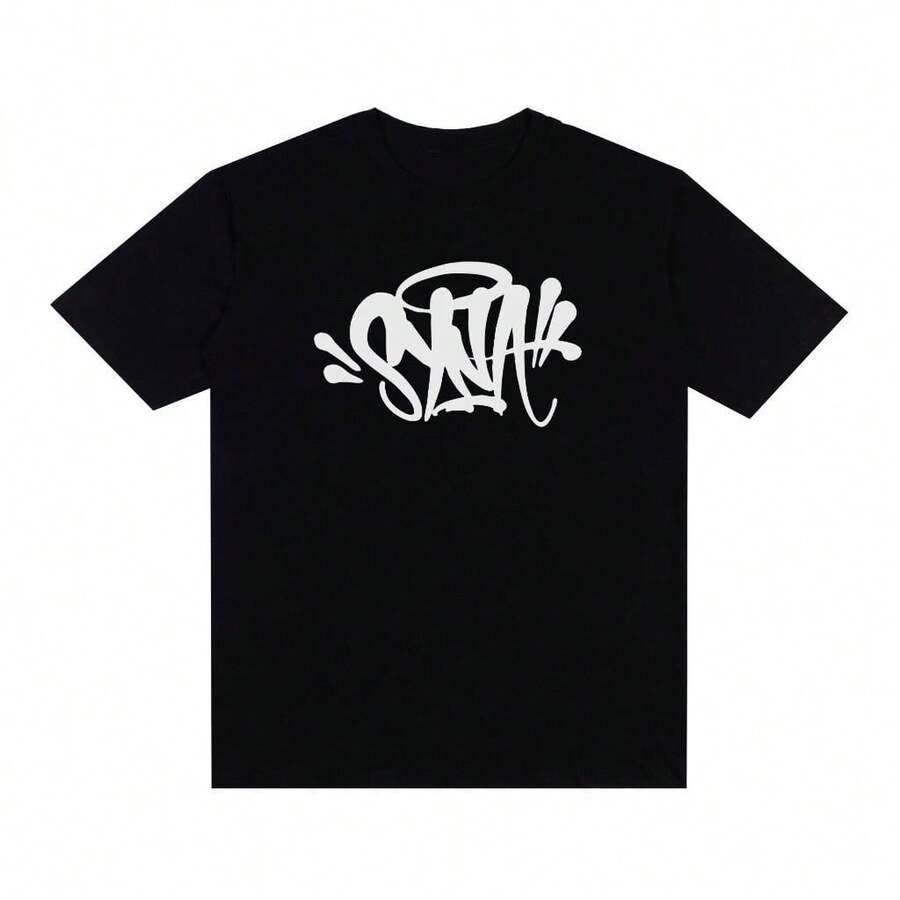 Basic Syna World Streetwear T-Shirt Yarn 30.1 Oversized Unisex 100% Cotton Printed - Black - View 1