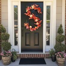 180cm Orange Silk Cloth Money Grass & Gypsophila Vine, 1pc, Autumn Thanksgiving Halloween Home Decor, Suitable For Party & Wedding