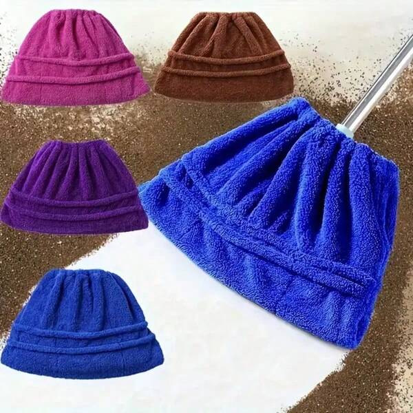 Multi-Functional Slouchy Broom Head Cover, Thick Super Soft Coral Fleece Material, Reusable Sweeping & Mopping Pad, Suitable For Living Room, Bedroom, Kitchen, Glass And More Scenarios