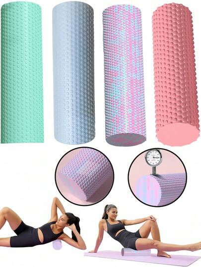 1 件/2 件高密度固体泡沫滚轴按摩器，用于背部和腿部肌肉的深层组织按摩 - 泡沫滚轴 - 中等密度深层组织按摩工具，用于肌肉按摩和肌筋膜放松