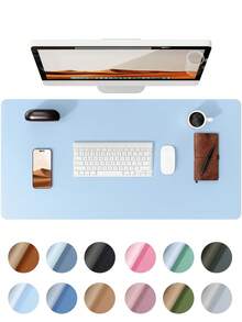 Leather Desk Pad, Office Desk Mat, Large Mouse Pad, Writing Board, Office Desk Blotter, Black, White, Purple, Pink, Gray, Green, Blue Non-Slip PU Leather Imprint, Laptop Pad, Waterproof Writing Mat For Office And Home Gaming Mouse Pad Desk Accessories Office Supplies Office Desk Accessories Mousepad Mouse Pad For Desk - Multicolor - View 30