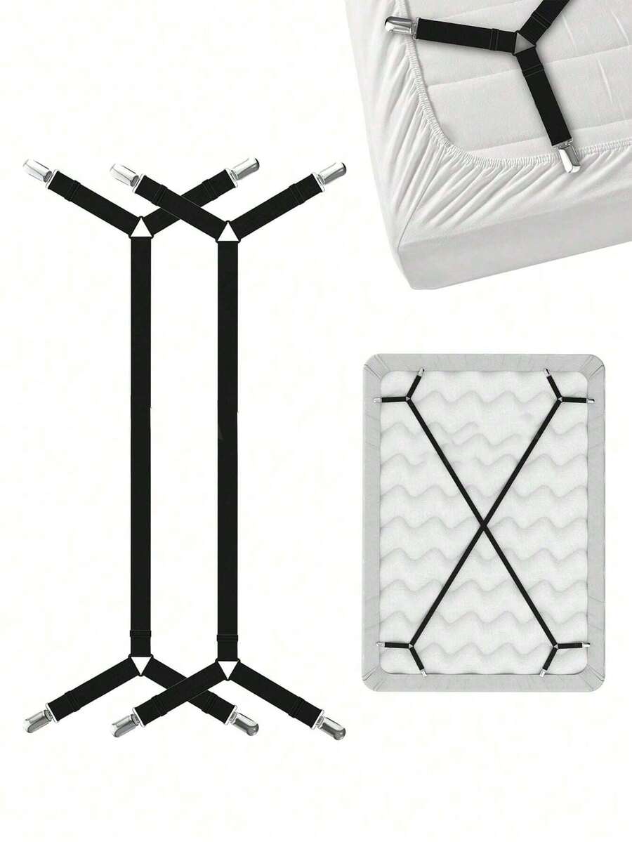 2 piezas Sujetadores elásticos ajustables para sábanas, Sujetadores de sábanas de uso pesado para colchón, ropa de cama, tienda de campaña, uso doméstico