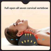 1 pieza Almohada de apoyo de cuello de unicolor simple, almohada cervical para dormir para adultos, almohada de masaje de la columna vertebral, almohada de cuello, almohada fisiológica contorneada