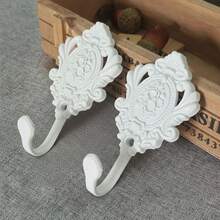 2pcs Bathroom Wall Hooks, Vintage European-Style Bronze Rose Pattern Zinc Hooks Suitable For Bathroom Shower Curtain, Door, Window, Wardrobe, Living Room, Bedroom, Retro Light Luxury Key Hook Clothes Hanger, Boho Metal Curtain Tiebacks Hook, Multi-Function Decorative Hook With Screws For Hanging Clothes Towel And Robe, Bathroom Accessories, Home Decor Home Bathroom Decor Bathroom Organizer Fall Decor Back To School