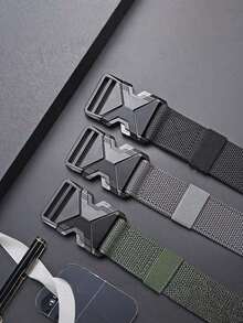 1pc/2pcs/3pcs New Tactical Belt, One-Click Quick Release Casual Utility Belt, Multi-Function Outdoor Hiking Training Nylon Waist Strap - X - View 4