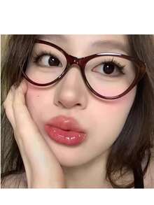 1 Pair Women's Blue Light Inhibiting Eyewear - Vogue Cat Eye Big Frame Glasses For Computer Use & Vision Protection | Back To School, Fall, Christmas - Black - View 4