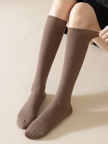 1 Pair/5 Pairs Women's Thick Cashmere Blend Knee,High Socks, Warm For Autumn/Winter, Cozy Socks - Multicolor - View 5
