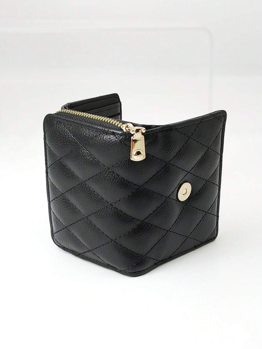 紧凑型多功能卡包钱包女士钱包迷你钱包零钱包秋季小钱包可爱钱包 - 黑色 - 查看 1