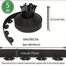 Kit de bordure de jardin en plastique PE facile à installer avec ancrages robustes - Limites de pelouse durables pour la séparation des paysages et des pelouses