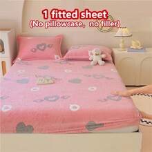 1pc Thick Soft Breathable Snowflake Printed Fitted Mattress Cover (Twin Size), Warm-To-The-Touch Moisture-Wicking, Non-Slip Mattress Protector, Easy Removable & Machine Washable, Suitable For All Seasons, 11 Inch Depth - Love Wings - View 6