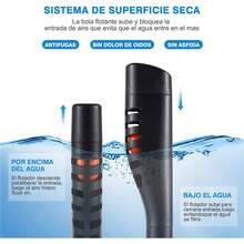 Máscara de Esnórquel Doble de Cara Completa para Niños/Adultos,Visión 180 °   Panorámica, Máscara Anti-Fugas Respiración Libre, Antifugas y Antiniebla Juego de Esnórquel Seco - Negro - Ver 6