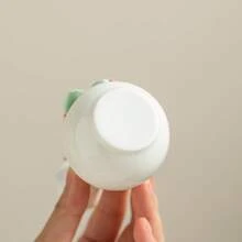 1 pieza Jarrón de flores pequeño minimalista hecho a mano de cerámica, jarrón de porcelana blanca de Dehua, decoración artística para el hogar, accesorio de escritorio de oficina, decoración moderna blanca para el hogar, decoración de habitación, jarrón de vidrio