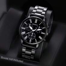 1块男女通用商务休闲工业风圆形表盘石英表，适合日常佩戴、生日礼物、派对、节日聚会，是送给自己或朋友的理想礼物。不含包装盒。