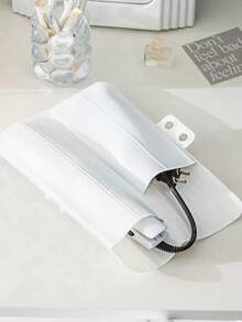 1pc Delicate And Simple Fashionable White Silicone Mat Hair Straightening Clip Heat Insulation Straightener And Flat Iron Protective Cover, Multiple Colors Portable Silicone Heat-Resistant Mat For Travel. Decorations Decor Festival Decor Room Decor Home Decor