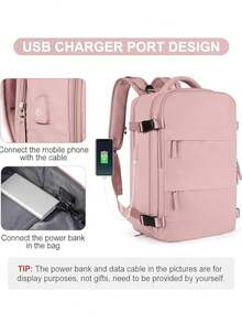 Multifunctional Travel Backpack, Waterproof, With Different Compartments, For School Or Travel - Black and White - View 4