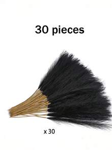 10/20 件装 - 人造藤条草波西米亚风装饰假蒲苇草，蓬松大号人造芦苇，可用于花瓶填充、农舍家居厨房波西米亚风装饰、房间装饰、婚礼派对装饰（黑色）、情人节、毕业典礼、秋季装饰、秋季、人造植物 - 黑色 - 查看 11