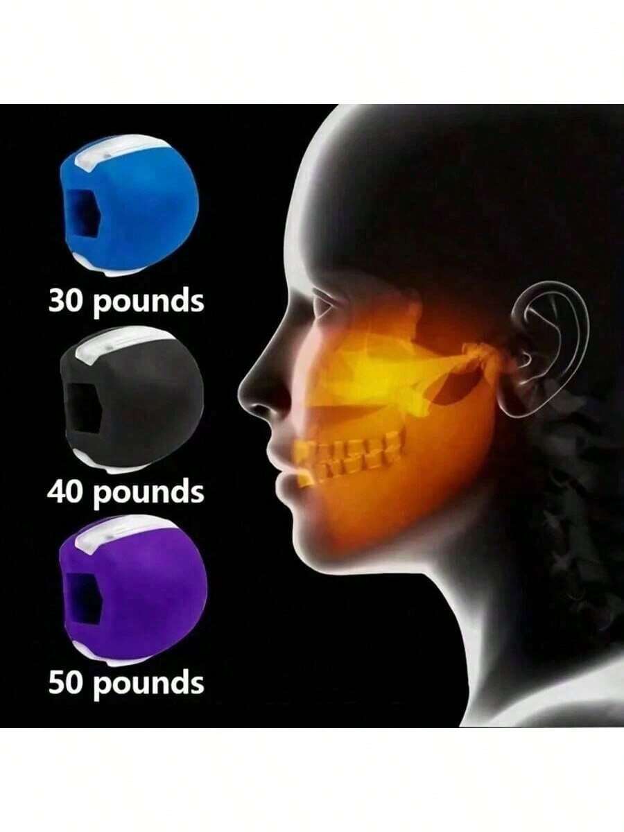 男女通用面部按摩锻炼器、咀嚼球、咬合训练器、下颌线训练器，用于下巴、面部和颈部锻炼