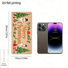 2D Flat, Merry Christmas Wooden Decor Sign - Rustic Style Door Hanger, Holiday Decoration, Winter Porch Hanging Welcome Plaque, Classic Design, No Power Needed, Wall Mount, Suitable For Room, Door And Party, Decorative Hanging Ornament - Multicolor - View 2