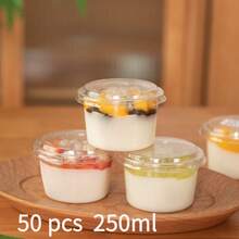 25pcs Reusable Cake Cups With Lids, Durable Non-Breakable Yogurt, Coconut Milk, Pudding, Oatmeal Cups, Transparent Dessert Cups For Cakes, Mousses, Cupcakes, Ice Cream - Transparent - View 11
